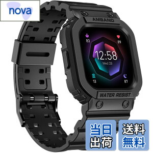 �y���������zamBand Fitbit Versa 4/ Fitbit Versa 3/ Fitbit Versa 2/ Fitbit Versa Lite/Fitbit Sense 2/ Fitbit Sense�o���h �P�[�X�t�� �ی�P�[�X �X�g���b�v ���ȃX�|�[�c�v���e�N�^�[ �� �F�F�u���b�N�A�T�C�Y�FFi