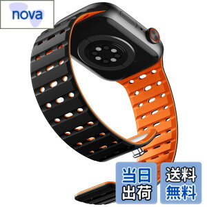 �y���������z[Bandletic] �A�b�v���E�H�b�`�p�� �o���h �}�O�l�b�g - �� ����Ȃ� �X�|�[�c�o���h�ʋC�� �h�� �y�� 2�F�f�U�C�� �����o���h �F�F�u���b�N�I�����W�A�T�C�Y�F44/45/46/49/42mm(Series3)