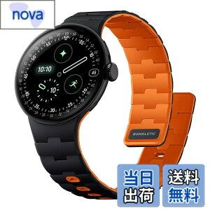 �y���������z[Bandletic] 2026 �V�^ Google Pixel Watch �o���h - Pixel Watch 1�E2�E3�E4 (41mm�E45mm) �Ή� N54���΃o���h �}�O�l�b�g���V���R�� �j�����p �X�|�[�c�p �y�� �F�F�u���b�N/�I�����W�A�T�C�Y�Fpixe