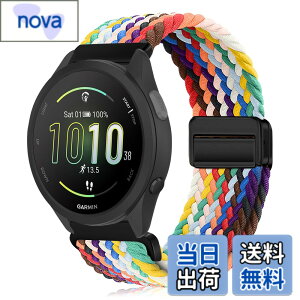 �y���������z[KeeFos] 20mm �o���h Garmin(�K�[�~��) Forerunner 570 42mm/165/245/645/Approach S50/S44/Vivoactive 6/Vivoactive 5/Venu Sq 2/Venu 2 Plus �Ή� �����o���h �i�C�����f�� ���C�o�b�N�� �}�O�l�b�g���o�b�N�� ��