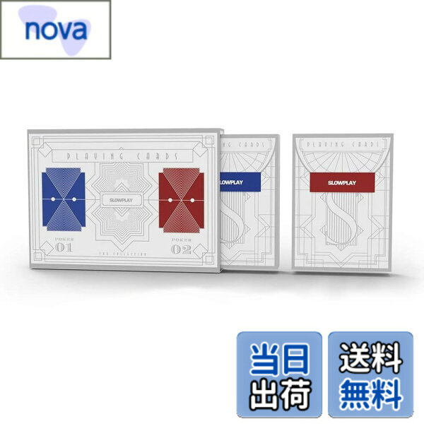 【9月1日ー9月15日まで200円オフ】【送料無料】SLOWPLAYトランプ プラスチック100% ジャンボインデックス ポーカーサイズ 柔軟性・耐久性 防水・水洗い可 テキサスホールデム用 色：赤と青