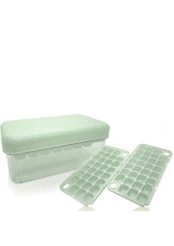 製氷皿【ワンタッチで氷を取り除く】製氷機氷容器家庭用容器2枚入製氷機で氷を作ることができる（緑）