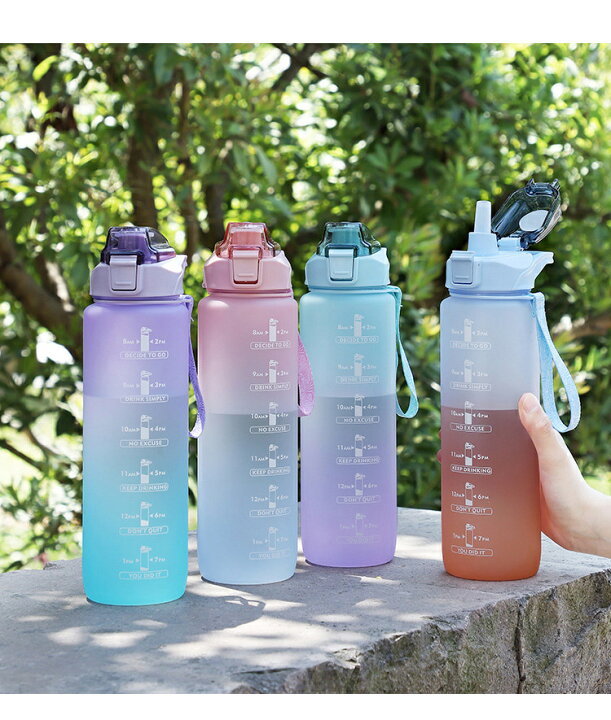 楽天市場】水筒 1L 目盛り付き 水筒 ストロー 1リットル ウォーター  