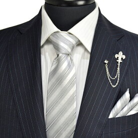 楽天市場 結婚式 ネクタイ シルバー ストライプの通販