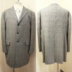 コート【g9371】メンズコート LL シングル3つ釦 グレーチェック ビジネス　式典 二次会 パーティー 服装 衣装