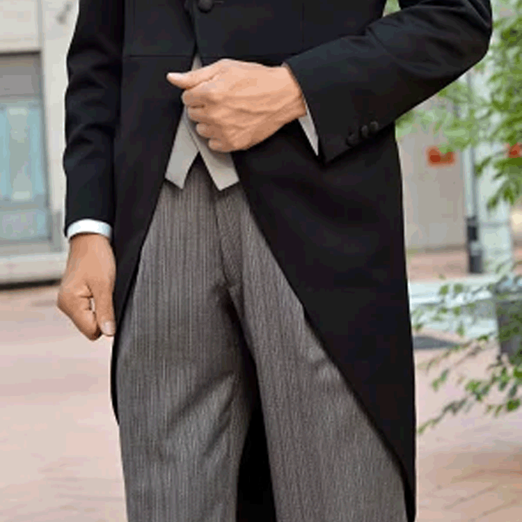 モーニングコート ディレクターズスーツの装いに 流行のアイテム 買取 コールパンツ コールズボン 売り切り 単品 ノータックア ジャスター付 ノーマルタイプ778 細身タイプ078 フォーマル縞パンツ
