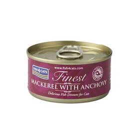 【クーポン配布中】【FISH4CATS】フィッシュ4キャット缶詰「サバ＆アンチョビ」MACKEREL WITH ANCHOVY 70g