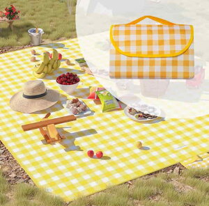 レジャーシート 大判 ピクニックマット ピクニックシート 厚手 150x200cm 3〜6人用 コンパクト 簡単収納 持ち運び便利 軽量 防水 防湿 通気 チェック柄 バーベキュー 海水浴 お花見 運動会 花火