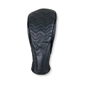 anddat ゴルフヘッドカバー PUレザー 防水仕様 星 スター ブラック 黒 ドライバー用 DR フェアウェイウッド用 FW