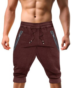 7分丈パンツ メンズ ジャージ ショートパンツ ジョガー トレーニングパンツ 吸汗 ハーフパンツ ランニング スポーツウェア ジム フィットネス 筋トレ 夏服