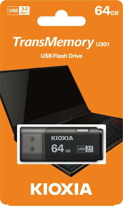 KIOXIA TransMemory U301 USB�t���b�V���h���C�u 64GB, LU301K064GG4