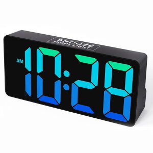 Mesqool �ڊo�܂����v �_�C�i�~�b�NRGB 8�FLED�f�B�X�v���C �剹�� �f�W�^�����v 7�F���C�g �X�k�[�Y ���i�K���邳������7�i�K���ʒ��� USB�|�[�g 12/24���Ԑؑց�DST �Q��/�I�t�B�X �u�����v ����