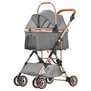 BTM ペットカート 分離式 取り外し可能 折りたたみ 中型犬 小型犬 ドッグカート軽量 ペットバギー 犬用 猫用 2way 前輪360°回転 アルミ製 ストッパー付き 4輪 組立簡単 耐荷重25KG 工具不要 介護
