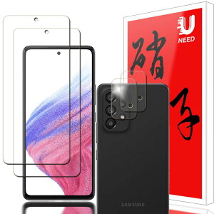 �y2+2���Z�b�zUNEED Galaxy A53 5G �p�̃K���X�t�B�����i2���j+�J�����t�B�����i2���jSC-53C/SCG15 �p�� �t�C���� �����t���ی�t�B���� �����^�b�`�\�t��/�C�A�[��/�P�[�X�Ɗ�����/�d�x9H/��U�h�~