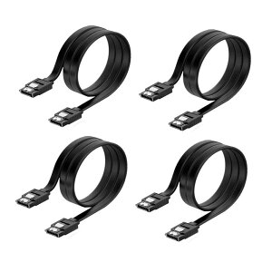 SATA 3�P�[�u�� �V���A���P�[�u�� 4�{�Z�b�g (�X�g���[�g�^) �V���A��ATA3�P�[�u�� ���������h�~ �n�[�h�f�B�X�N/���w�h���C�u �œK ���b�`�t 50cm ���� 6Gbps�Ή� HDD SSD S-ATA III �f�[�^ �R�[�h