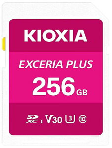 Kioxia 256GB Exceria Plus SD�������[�J�[�h SDXC UHS-I U3 Class 10 V30 4K �r�f�I�^��LNPL1M256GG4