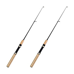 TVETE 穴釣り用ロッド75cm【2本セット】 コンパクトロッド 振り出しロッド 短竿 伸縮可能 収納時約32cm 氷釣り 冬釣りエビ釣り