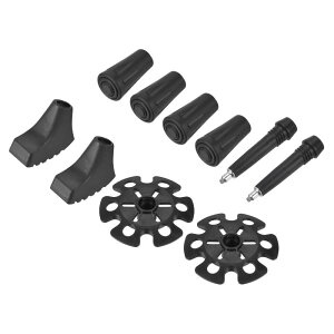 M METERXITY トレッキングポールチップセット - ハイキングポール 交換用チップ 歩行スティック 保護アクセサリー(黒)