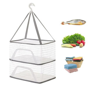 物干しネット 干し網 物干しネット ハンギングドライネット 折りたたみ式 平干しネット 巣型メッシュにデザイン通気性が良い 防風セルフロックフックが360°回転でき落ちにくいと平干し型