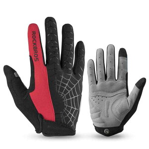 ROCKBROS(ロックブロス) サイクルグローブ 自転車 手袋 春夏秋用 スマホ対応 通気性 3Dパット 衝撃吸収 グローブ ロードバイク フルフィンガー メンズ レディース