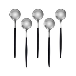Easytoti コーヒースプーン ティースプーン 5本セット おしゃれ 可愛いス 18-8ステンレス鋼製 つや消し 食洗機対応 多色有り