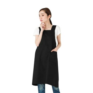 MAIBED エプロン レディース 無地 シンプル H型 肩掛け ポケット付き かぶるだけ 北欧風 おしゃれ 撥水 カフェ スタッフエプロン 保育士 レストラン 美容師 花屋 料理 介護 男女兼用 ?着簡単