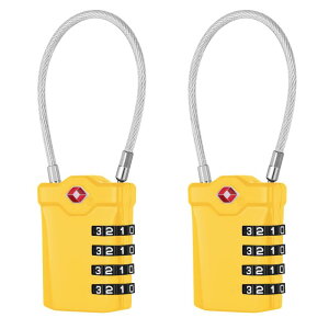 NAGE 南京錠 ダイヤル 4桁 tsaロック 小型 ダイヤル錠 暗証番号 盗難防止 ワイヤーロック スーツケース 鍵 荷物 キャリーケース リュック バッグ 海外旅行用 空港 検査