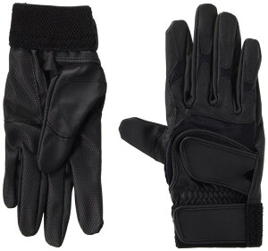 GP (ジーピー) 野球 バッティング グローブ 手袋 右手用 ブラック 練習用 高校野球対応 ウォッシャブル ダブルベルト 【S/M/Lサイズ・右手・左手・両手用】