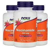 ★楽天Now Foods公式販売店★ 3個セット ナイアシンアミド 500mg 100粒 ベジカプセル ナウフーズ【Now Fo…