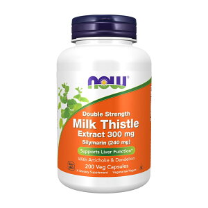 ���y�VNow Foods�����̔��X�� �~���N�V�X�� �V���}���� �_�u���X�g�����O�X 300mg 200�� �x�W�J�v�Z�� ���ܗL �i�E�t�[�Y�yNow Foods�zDouble Strength Milk Thistle Extract 300 mg, 200 Veg Capsules