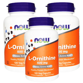 ★楽天Now Foods公式販売店★ 3個セット Lオルニチン 500mg 120粒 ベジカプセル ナウフーズ【Now Foods】L-Ornithine 500mg 120 Veg Cap
