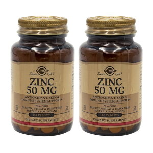 �y���������z2�Z�b�g ���� 50mg 100�� �^�u���b�g�\���K�[�ySolgar�z Zinc 50 mg 100 Tablets 2set