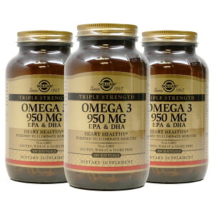 �y���������z3�Z�b�g �g���v���X�g�����O�X �I���K3 950mg EPA��DHA 100�� �\�t�g�W�F�� �\���K�[�ySolgar�zTriple Strength Omega 3 950 mg EPA & DHA, 100 Softgels