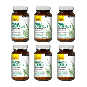 �y���������z 6�Z�b�g �r�I�`�� �}�L�V�w�A�[�v���X 5000mcg PABA�t���[ 120�� �x�W�J�v�Z�� ���e �J���g���[���C�t�yCountry Life�zMaxi Hair Plus Biotin 5,000 mcg PABA-free 120 Vegicaps 6set