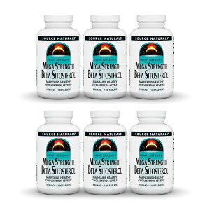 �y���������z6�Z�b�g ���K�X�g�����O�X �x�[�^ �V�g�X�e���[�� 375mg 120�� �^�u���b�g �\�[�X�i�`�������Y�ySource Naturals�zMega Strength Beta Sitosterol 375 mg, 120 Tablets