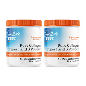 �y���������z 2�Z�b�g �s���A �R���[�Q�� �^�C�v1&3 200g �h�N�^�[�Y�x�X�g ���e�yDoctor's Best�zPure Collagen Types 1 & 3, 7.1 oz