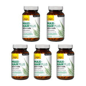�y���������z 5�Z�b�g �r�I�`�� �}�L�V�w�A�[�v���X 5000mcg PABA�t���[ 120�� �x�W�J�v�Z�� ���e �J���g���[���C�t�yCountry Life�zMaxi Hair Plus Biotin 5,000 mcg PABA-free 120 Vegicaps 5set