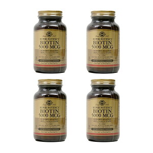 �y���������z 4�Z�b�g �r�I�`�� 5000mcg 100�� �x�W�J�v�Z�� ���e �\���K�[�ySolgar�zBiotin 5000 mc, 100 Veg Capsules