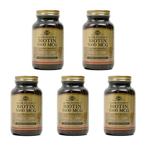 �y���������z 5�Z�b�g �r�I�`�� 5000mcg 100�� �x�W�J�v�Z�� ���e �\���K�[�ySolgar�zBiotin 5000 mc, 100 Veg Capsules