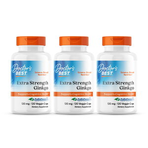 �y���������z 3�Z�b�g �C�`���E�t �M���R 120mg 120�� �x�W�J�v�Z�� �h�N�^�[�Y�x�X�g�yDoctor's Best�zExtra Strength Ginkgo 120 mg, 120 Veg Capsules