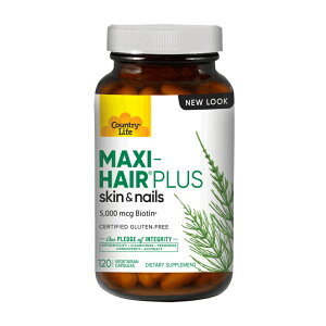 �y���������z�r�I�`�� �}�L�V�w�A�[�v���X 5000mcg PABA�t���[ 120�� �x�W�J�v�Z�� ���e �J���g���[���C�t�yCountry Life�zMaxi Hair Plus Biotin 5,000 mcg PABA-free 120 Vegicaps