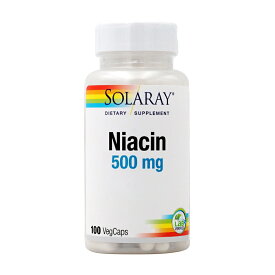 【送料無料】 ナイアシン 500mg 100粒 べジカプセル ビタミンB3 高含有 ソラレー【Solaray】NIACIN 500mg 100 Veggie Caps
