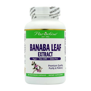 �y���������z�o�i�o���[�t 180�� �x�W�J�v�Z�� �p���_�C�X�n�[�u�yParadise Herbs�zBanaba Leaf, 180 Vegetarian Capsules