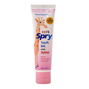yz qp LbY XvC WF LVg[ ouK 60ml LVAyXlearzXlear Kid's Spry Tooth Gel With Xylitol Bubble Gum, 2 fl oz
