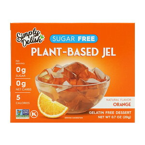 yz Ax[X [[ fU[g IW  VK[t[ 20g Vv[fbV  َq XibN x[LOySimply DelishzPlant-Based Jel Dessert Orange Sugar Free, 0.7 oz