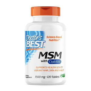�y���������z MSM 1500mg 120�� �^�u���b�g �h�N�^�[�Y�x�X�g�yDoctor's Best�zMSM with OptiMSM, 1500 mg, 120 Tablets