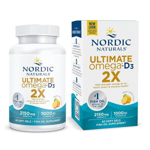 yzAeBbgIK 2X EPA DHA r^~D3  60 \tgWF mfBbNi`Y yNordic NaturalszUltimate Omega 2X 2150 mg EPA 1125/DHA 875 + 1000 IU Vitamin D3 Lemon Taste, 60 Softg
