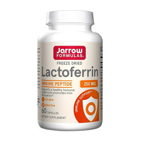 【送料無料】 ラクトフェリン 250mg 60粒 カプセルジャローフォーミュラズ【Jarrow Formulas】Freeze Dried Lactoferrin (Apolactoferrin) 250 mg, 60 Capsules