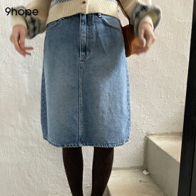 【SALE】9hope(キムアホップ)midi 13 washed denim sk韓国 韓国ファッション　レディース ボトムス スカート デニム デニムスカート かわいい かっこいい おしゃれ 着回し【7】※メール便不可
