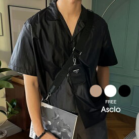 【SALE】ASCLO(エジュクロ)ASCLO Coating Open Collar Shirt (3color)韓国 韓国ファッション　半袖 シャツ オープンカラー3rdspring2【7】※メール便不可